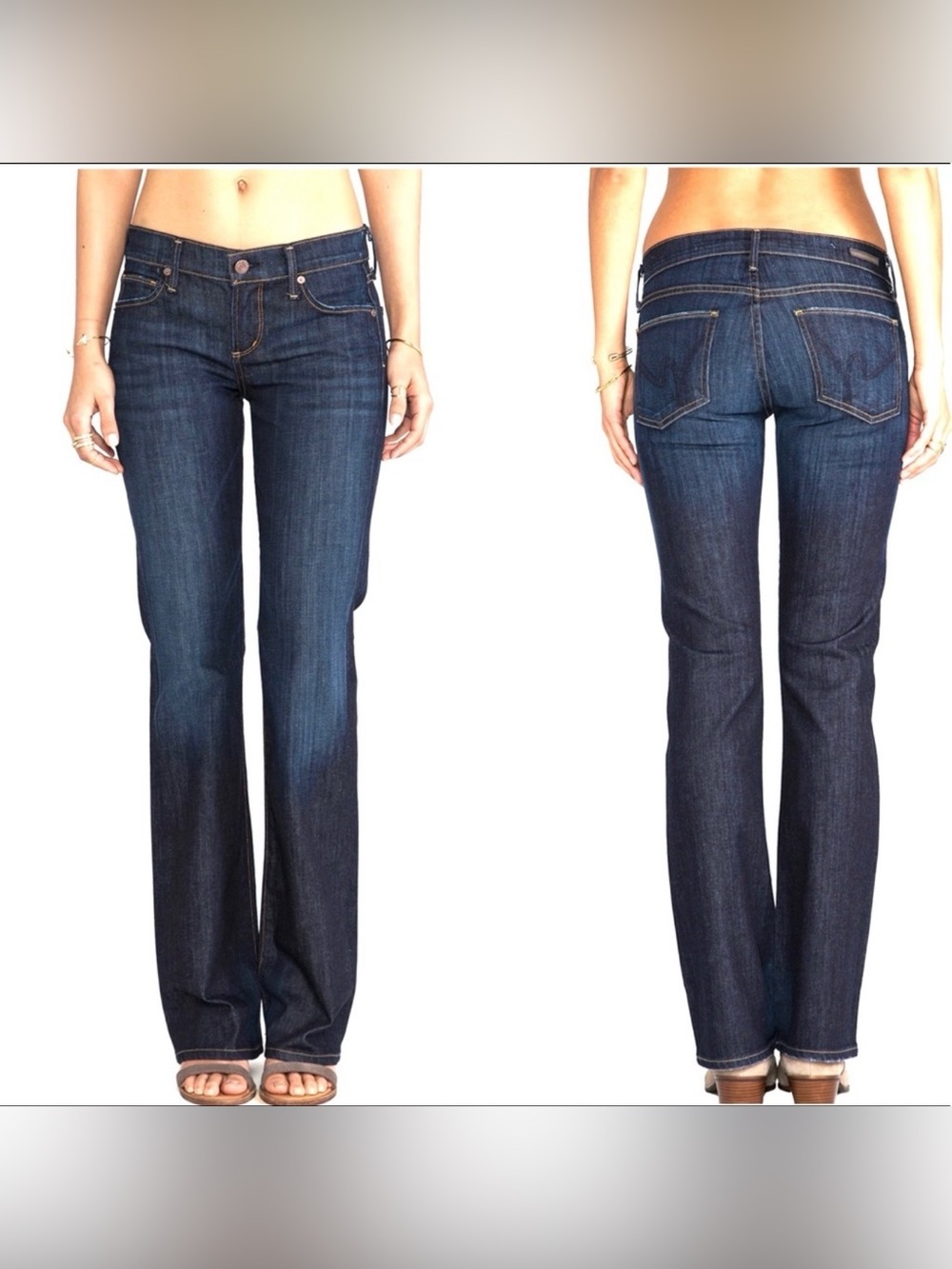 Citizens Of Humanity Dita Petite Bootcut Leg Y2K Low Rise Dark Indigo Jeans
